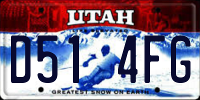 UT license plate D514FG