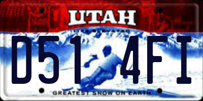 UT license plate D514FI