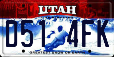 UT license plate D514FK