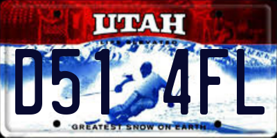UT license plate D514FL