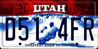 UT license plate D514FR
