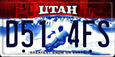 UT license plate D514FS