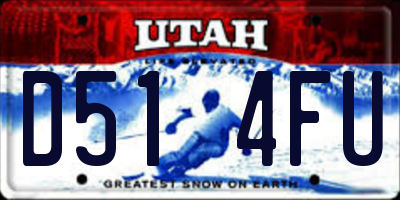 UT license plate D514FU