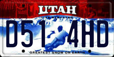 UT license plate D514HD