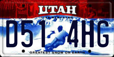 UT license plate D514HG