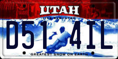 UT license plate D514IL