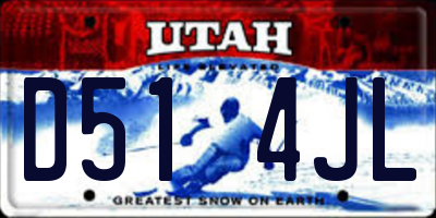 UT license plate D514JL