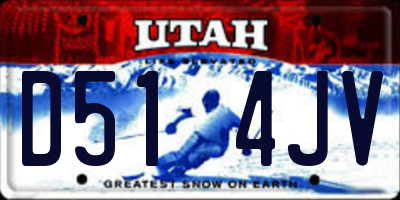 UT license plate D514JV