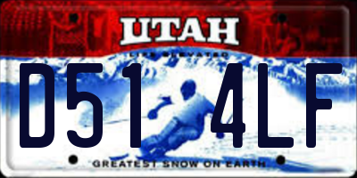 UT license plate D514LF