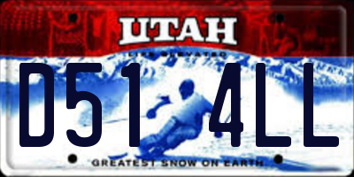 UT license plate D514LL