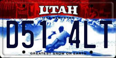 UT license plate D514LT