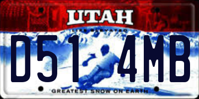 UT license plate D514MB