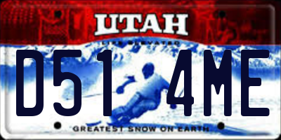 UT license plate D514ME