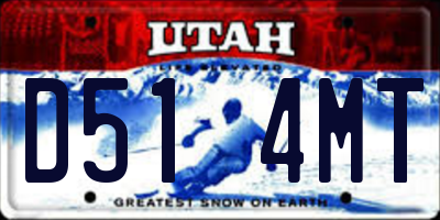 UT license plate D514MT