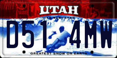 UT license plate D514MW