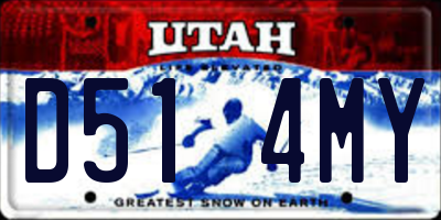 UT license plate D514MY