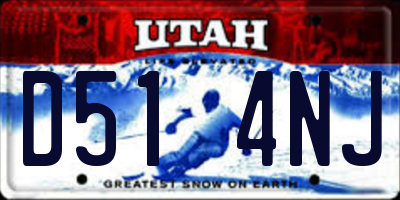 UT license plate D514NJ