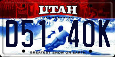 UT license plate D514OK