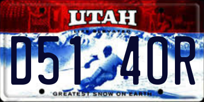 UT license plate D514OR