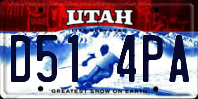 UT license plate D514PA