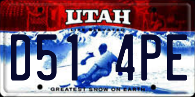 UT license plate D514PE