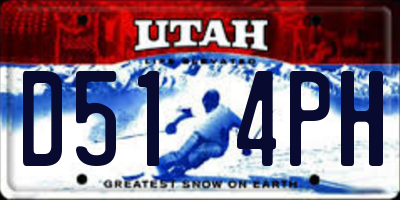 UT license plate D514PH