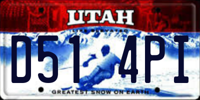 UT license plate D514PI