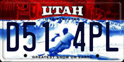 UT license plate D514PL
