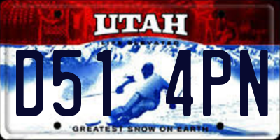 UT license plate D514PN