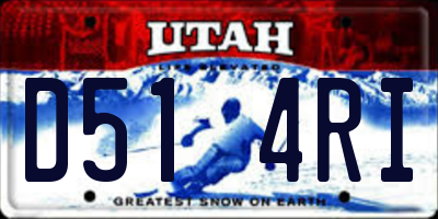 UT license plate D514RI