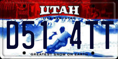 UT license plate D514TT