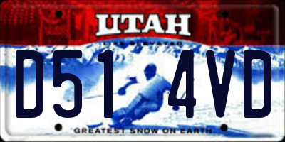 UT license plate D514VD