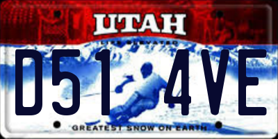 UT license plate D514VE