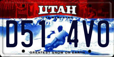UT license plate D514VO