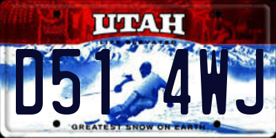 UT license plate D514WJ