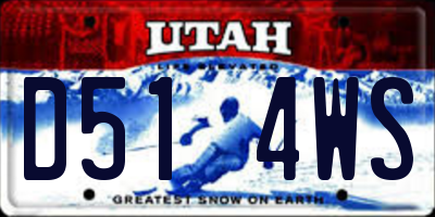 UT license plate D514WS