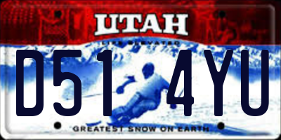 UT license plate D514YU