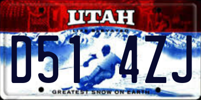 UT license plate D514ZJ