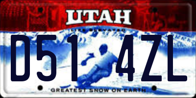 UT license plate D514ZL