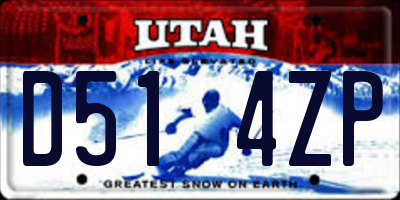 UT license plate D514ZP