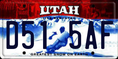 UT license plate D515AF