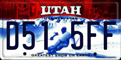 UT license plate D515FF