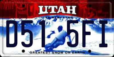 UT license plate D515FI