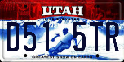 UT license plate D515TR