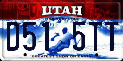 UT license plate D515TT