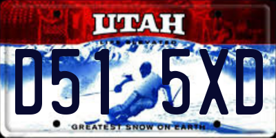UT license plate D515XD