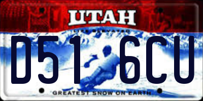 UT license plate D516CU