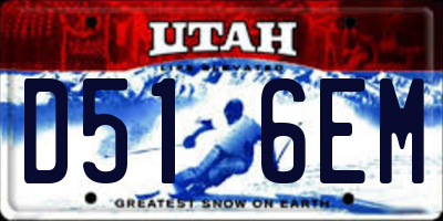 UT license plate D516EM