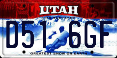 UT license plate D516GF
