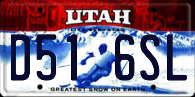 UT license plate D516SL